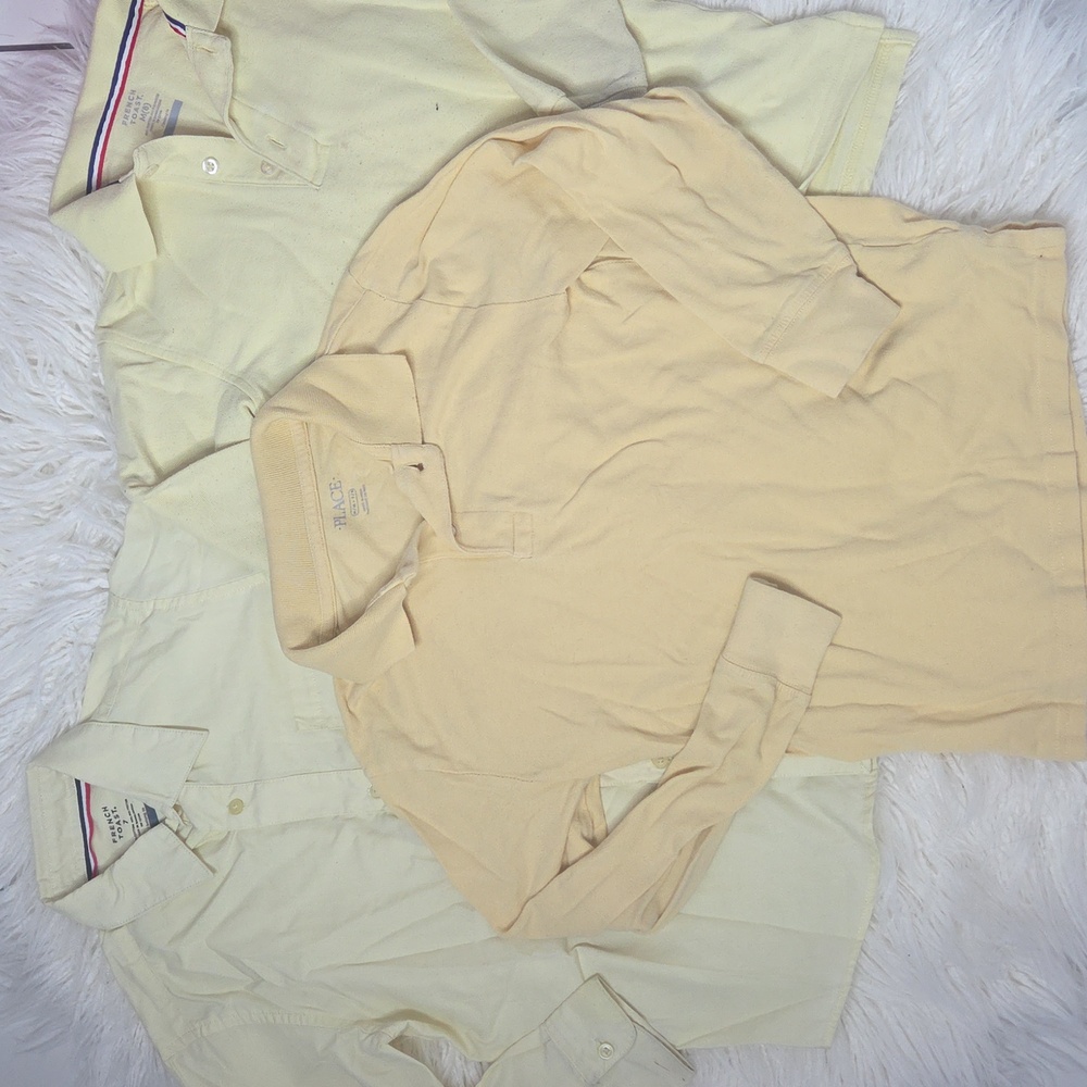 Boys Kids Yellow Polo Shirt Set Sz 7/8